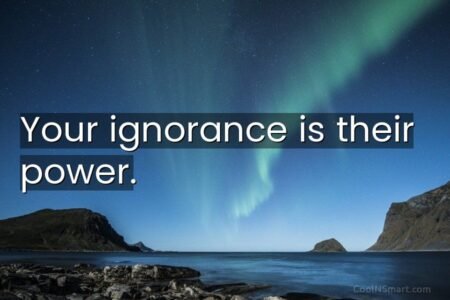 अज्ञानता की शक्ति (THE POWER OF IGNORANCE) को कभी कम मत समझो