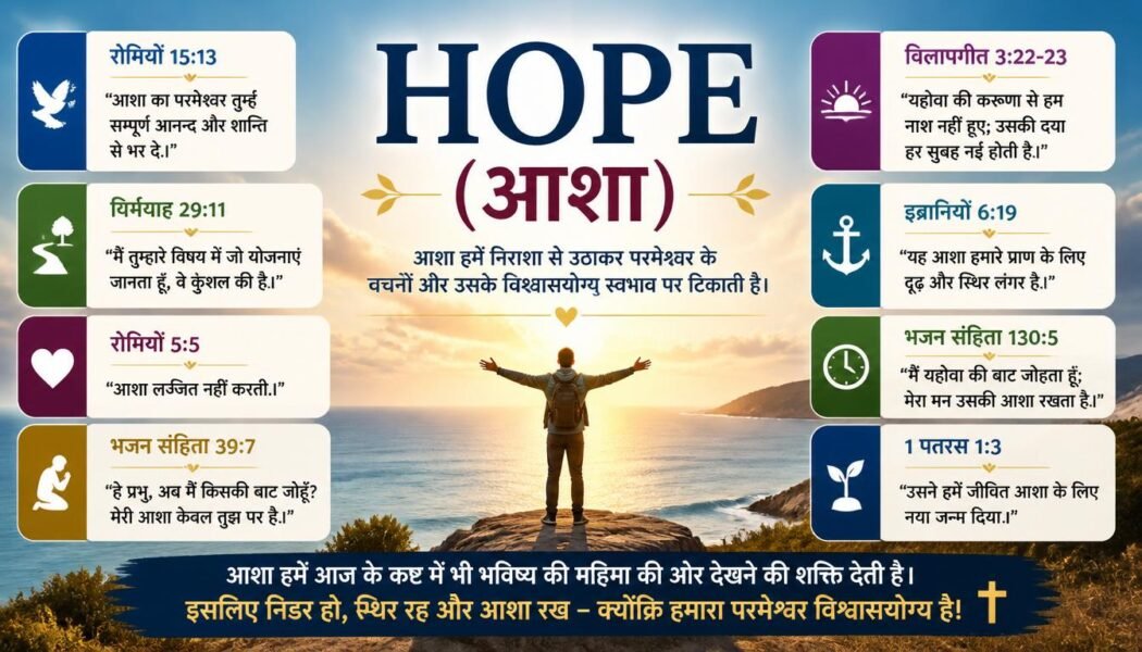 24 Faith (विश्वास), Hope (आशा), और Love (प्रेम) पर आधारित प्रमुख बाइबल वचन हिंदी और English में संदर्भ सहित 