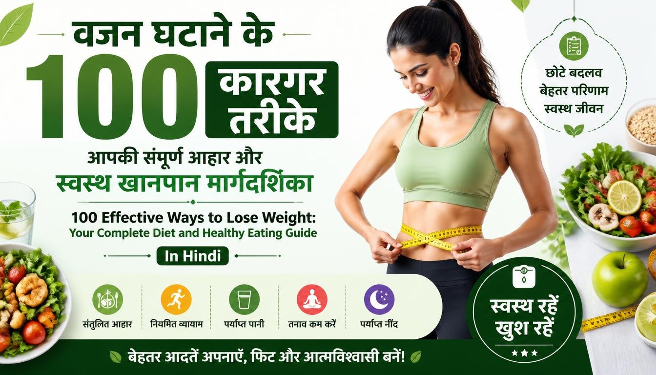 वजन घटाने के 100 कारगर तरीके: आपकी संपूर्ण आहार और स्वस्थ खानपान मार्गदर्शिका | 100 Effective Ways to Lose Weight: Your Complete Diet and Healthy Eating Guide In Hindi